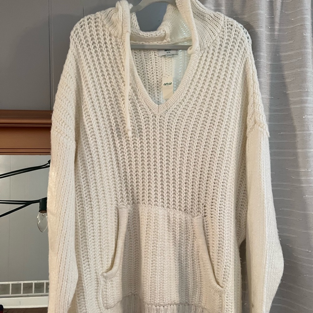 aerie knitted hoodie